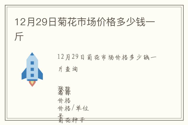 12月29日菊花市場價格多少錢一斤